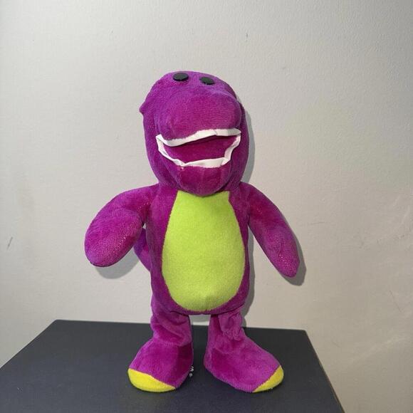 Vintage 1992 Lyons Group Talking Barney Plush Purple Dinosaur 13”’READ’ Dinosaur - Picture 8 of 9